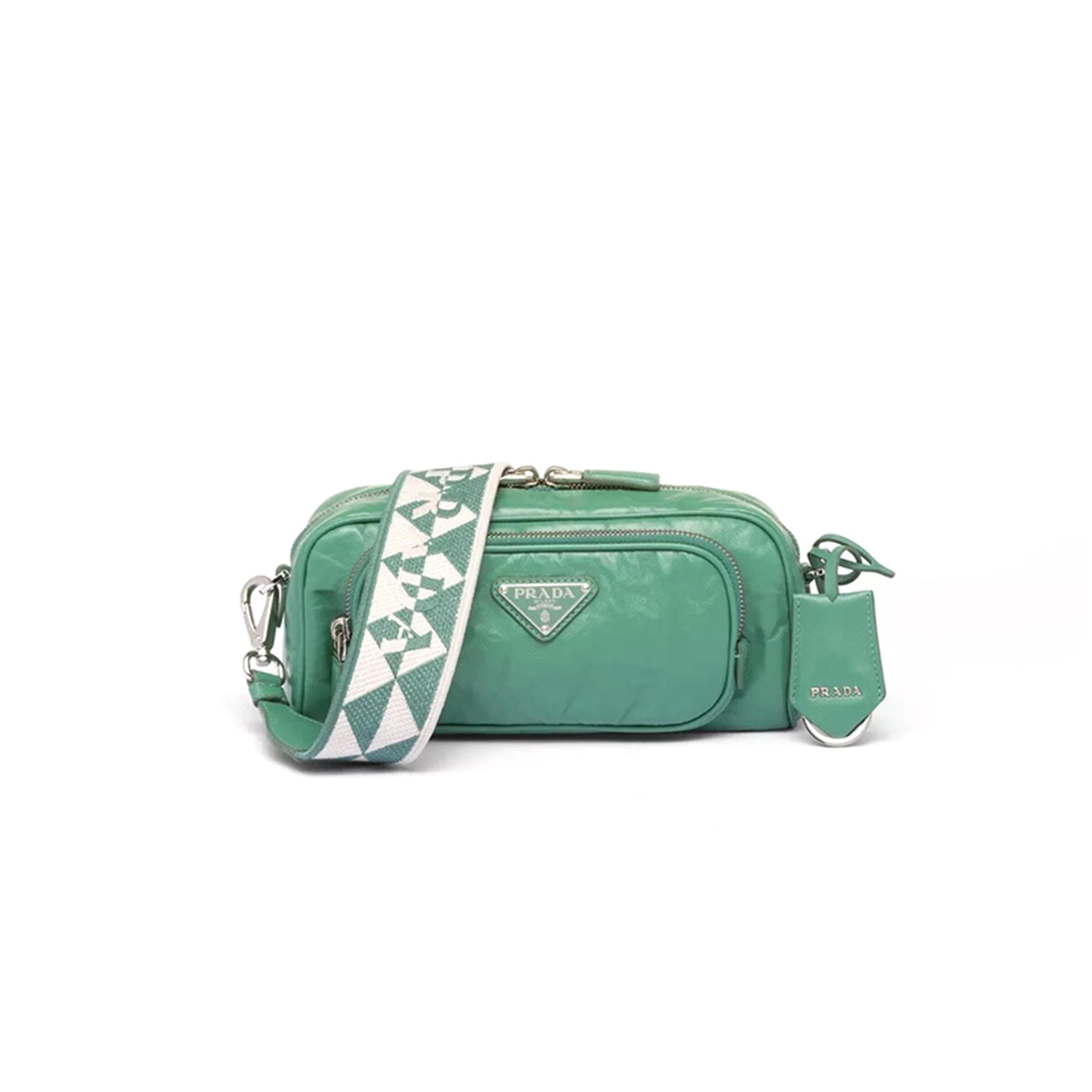 Pra*a nappa antique leather multi-pocket shoulder bag 1bh198 (22*10.5*7cm)